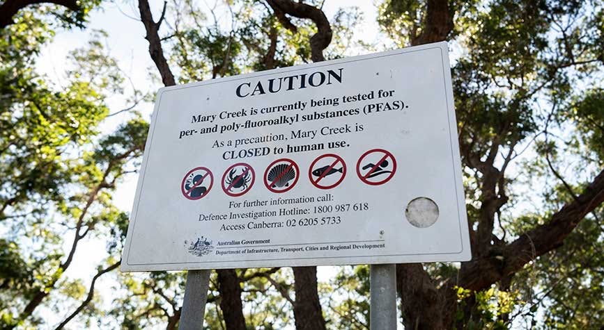 Mary Creek PFAS sign