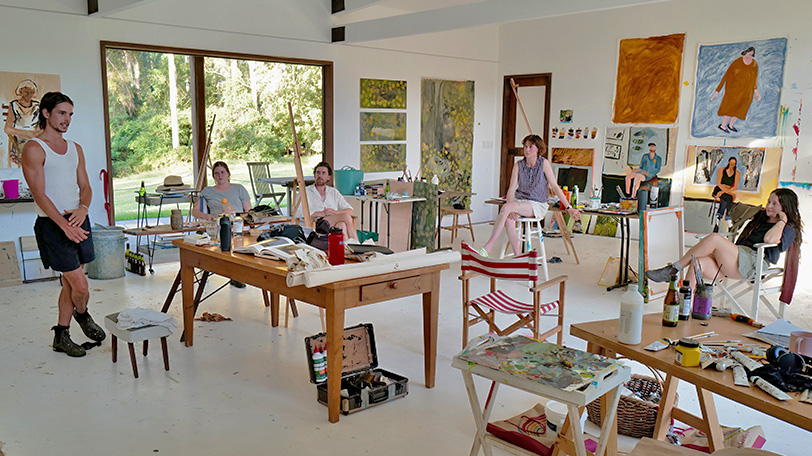 Group of visual artists in The Art Studio