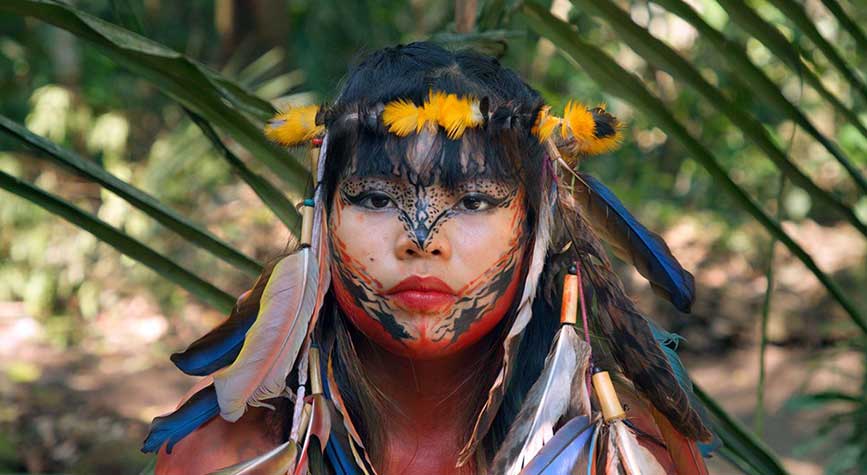 "Edge of Life" — Woman with face and body decoration