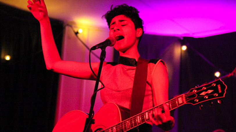 Montaine performs at the Upper River Hall