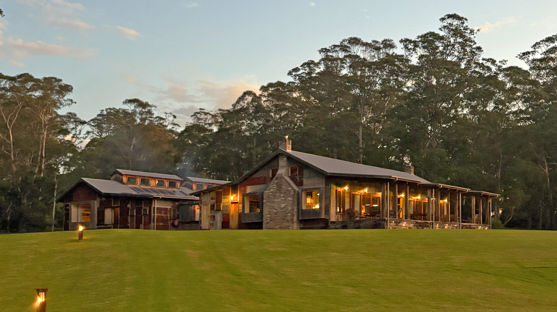 View at dusk looking south